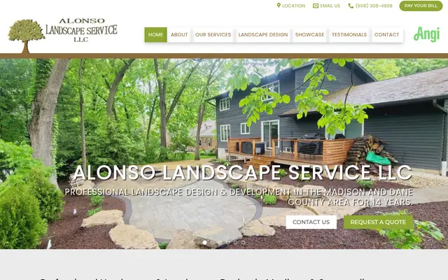 Screenshot of the Alonso Landscape Service LLC homepage as it appeared on 2026-09-08, captured at desktop width.
